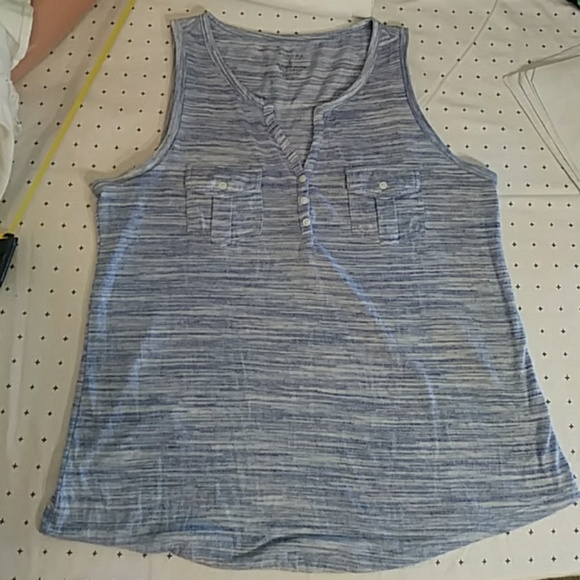 Sonoma blue and white heathered tank top sz L - Picture 7 of 7
